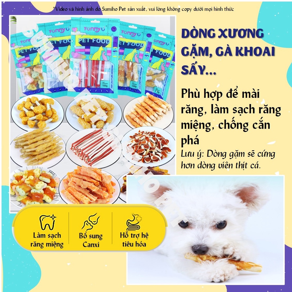Bánh thưởng cho chó Sumiho (100gr/túi) thức ăn cho chó nhiều hương vị