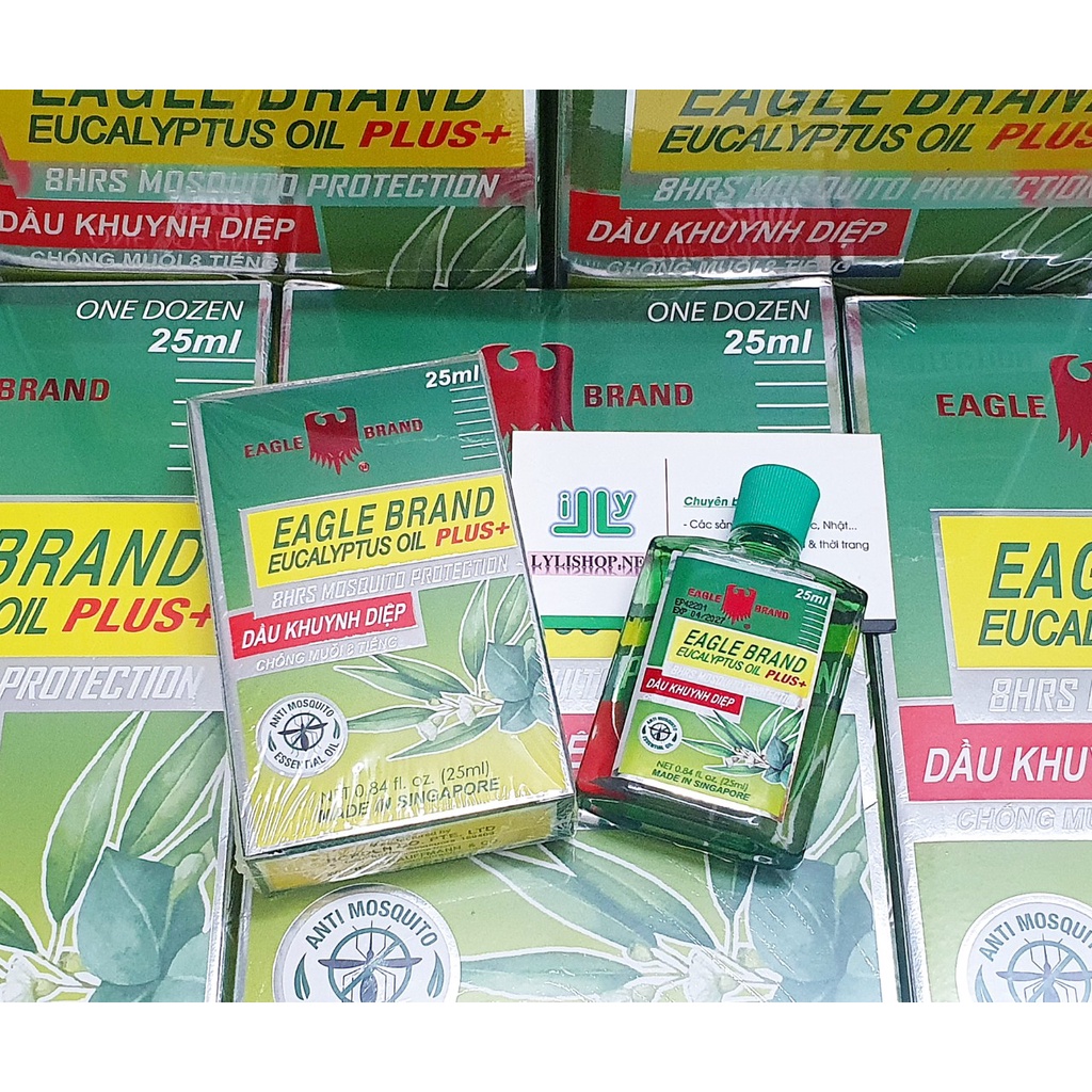 Dầu khuynh diệp Con Ó - Chống muỗi 8H Eagle Brand Eucalyptus Oil Plus+ chai 25ml của Mỹ