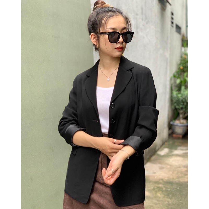 Áo blazer màu đen form chuẩn Hàn [Si tuyển]