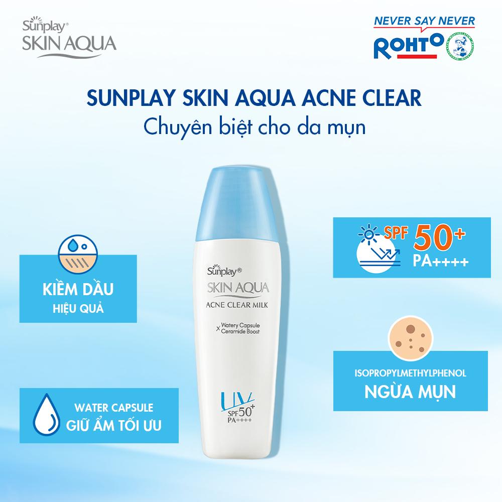 Sữa chống nắng dưỡng da ngừa mụn Sunplay Skin Aqua Acne Clear SPF 50+ PA++++ 25g