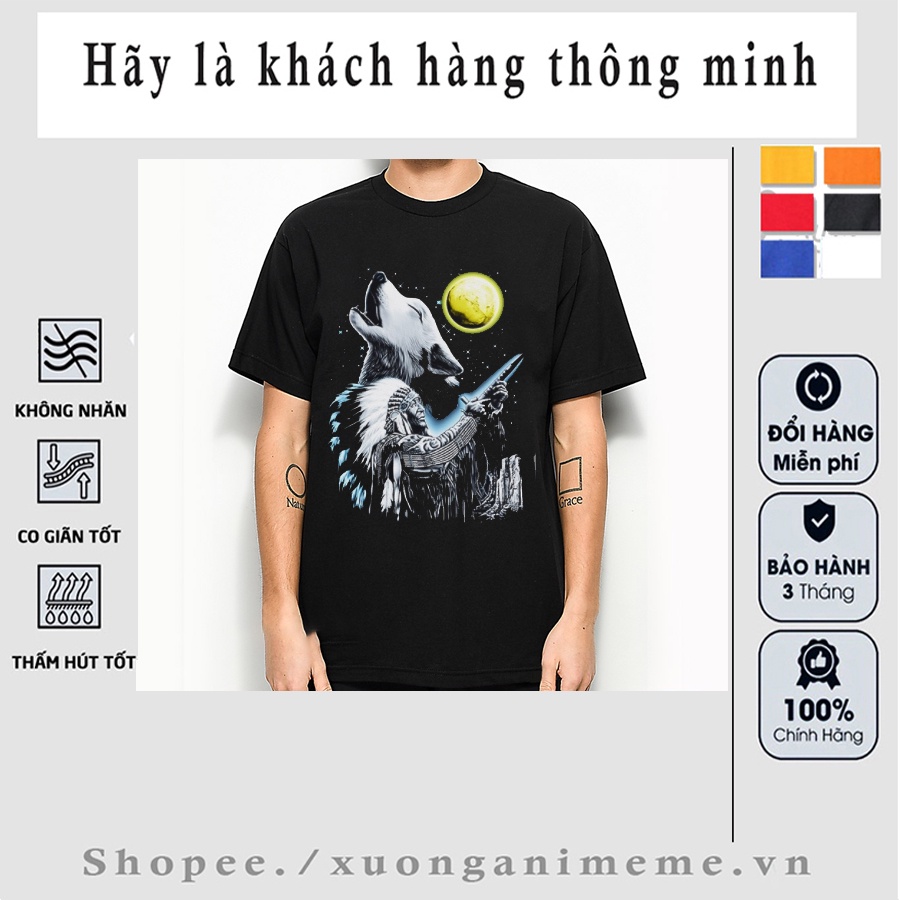 Áo thun nam in hình chó sói 3d thái lan - bigsize