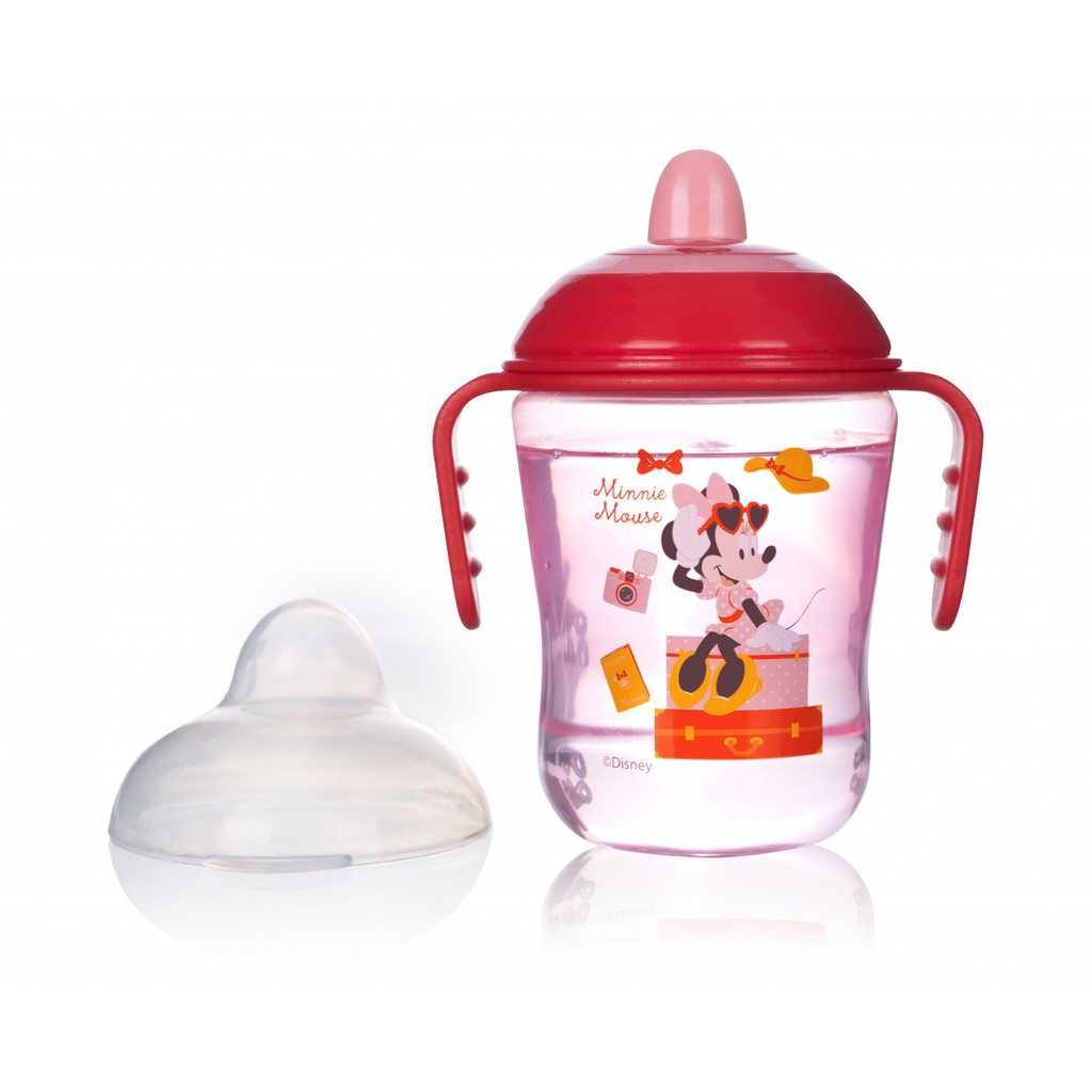 [Tặng cọ] Bình tập uống nước có tay cầm 250ml Disney made in Thailand (DN80432)