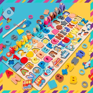[SIÊU_HOT] Đồ Chơi Giáo Dục - Bộ Câu Cá Gỗ Nam Châm Montessory Đa Chức Năng Giúp Bé Vừa Chơi Vừa Học