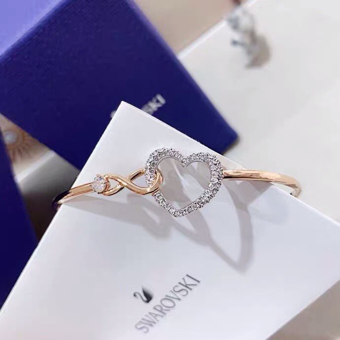 Los Bạc 2023 S925 ‬Vòng Tay Tình Yêu Vô Cực Màu Vàng Hồng SWA 5518869