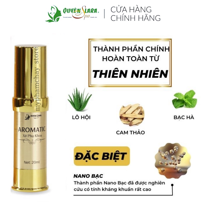 Xịt Phụ Khoa Aromatic Quyên Lara,Hương Thơm Quyến Rũ Khử Mùi Hôi,Làm Thơm,Hồng,Se Khít Cô Bé Dạng Xịt 20ml