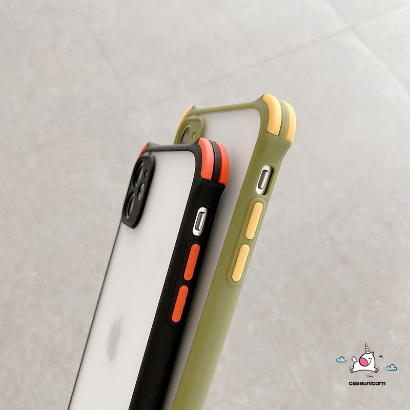 Ốp điện thoại cứng mặt nhám viền màu kẹo cho iPhone 11 8plus 7plus iPhone 6 6s Plus 7 8 X XR XS MAX 11pro Max SE 2020 | BigBuy360 - bigbuy360.vn