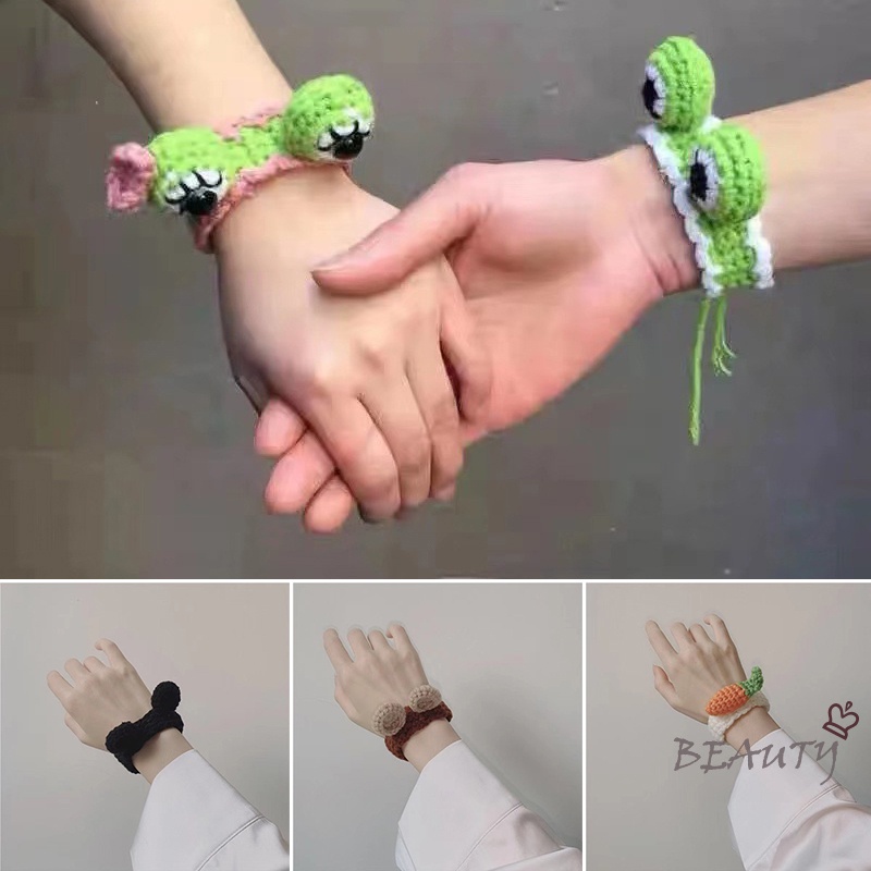 Vòng Tay Tình Bạn Bện Sợi Bông Dày Dặn Co Giãn Hình Động Vật Hoạt Hình Dễ Thương
