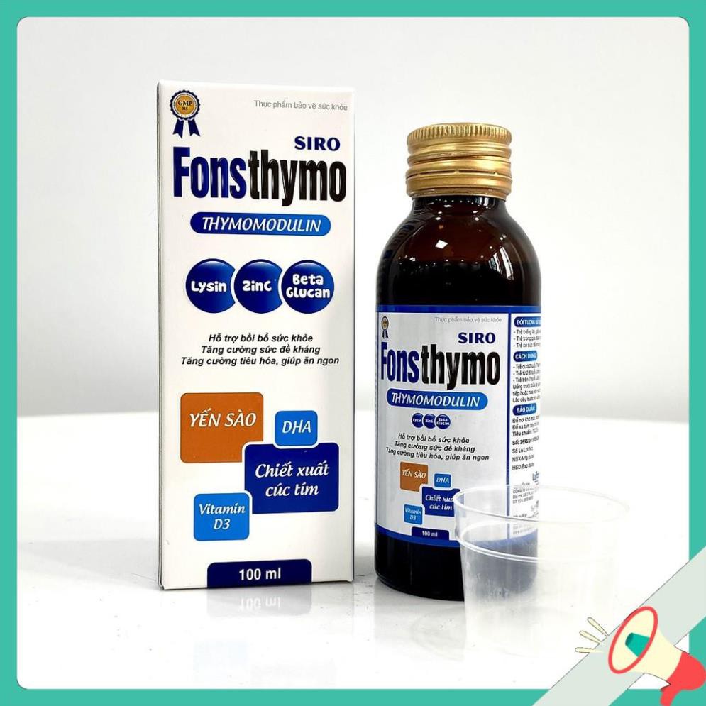 Fonsthymo Siro 100ml - DHA tổng hợp hỗ trợ tăng cường tiêu hóa, giúp ăn ngon Hàng Chính Hãng Công Ty