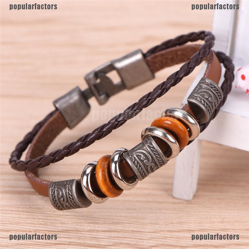 Vòng Tay Da Nhiều Lớp Thời Trang