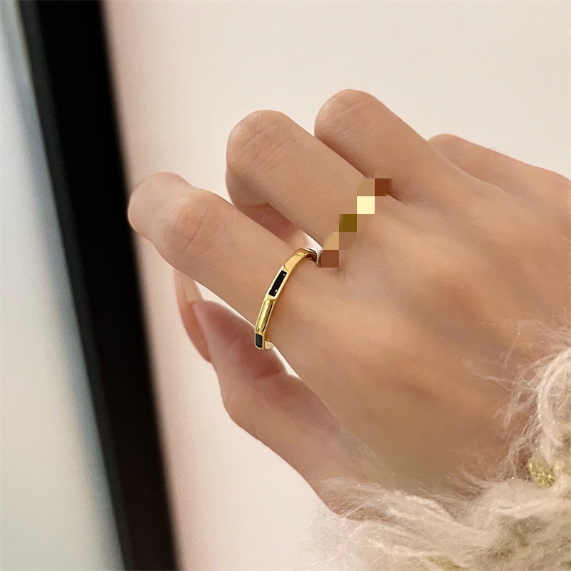 Nhẫn Trang Sức Màu Đen Thời Trang Hàn Quốc 2022 F695