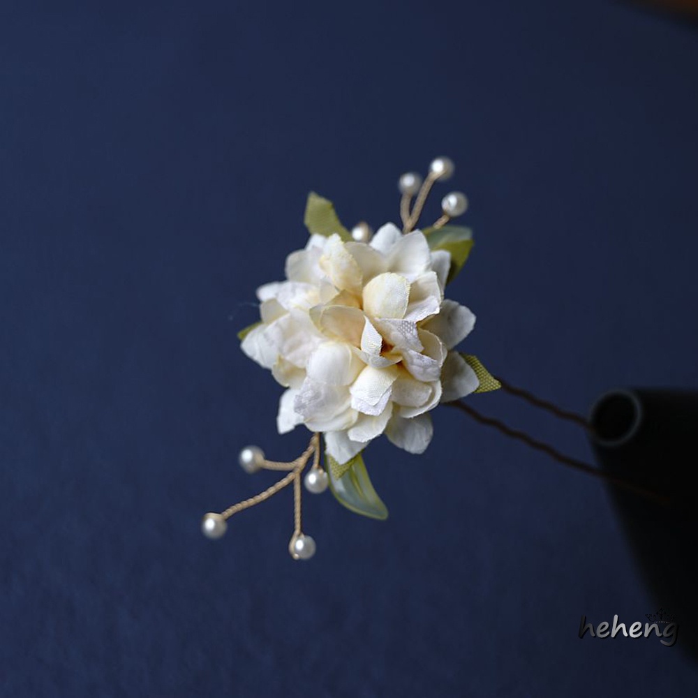 Trâm Cài Tóc Chữ U Bằng Vải Lụa Hình Hoa Mẫu Đơn Phong Cách Trung Quốc