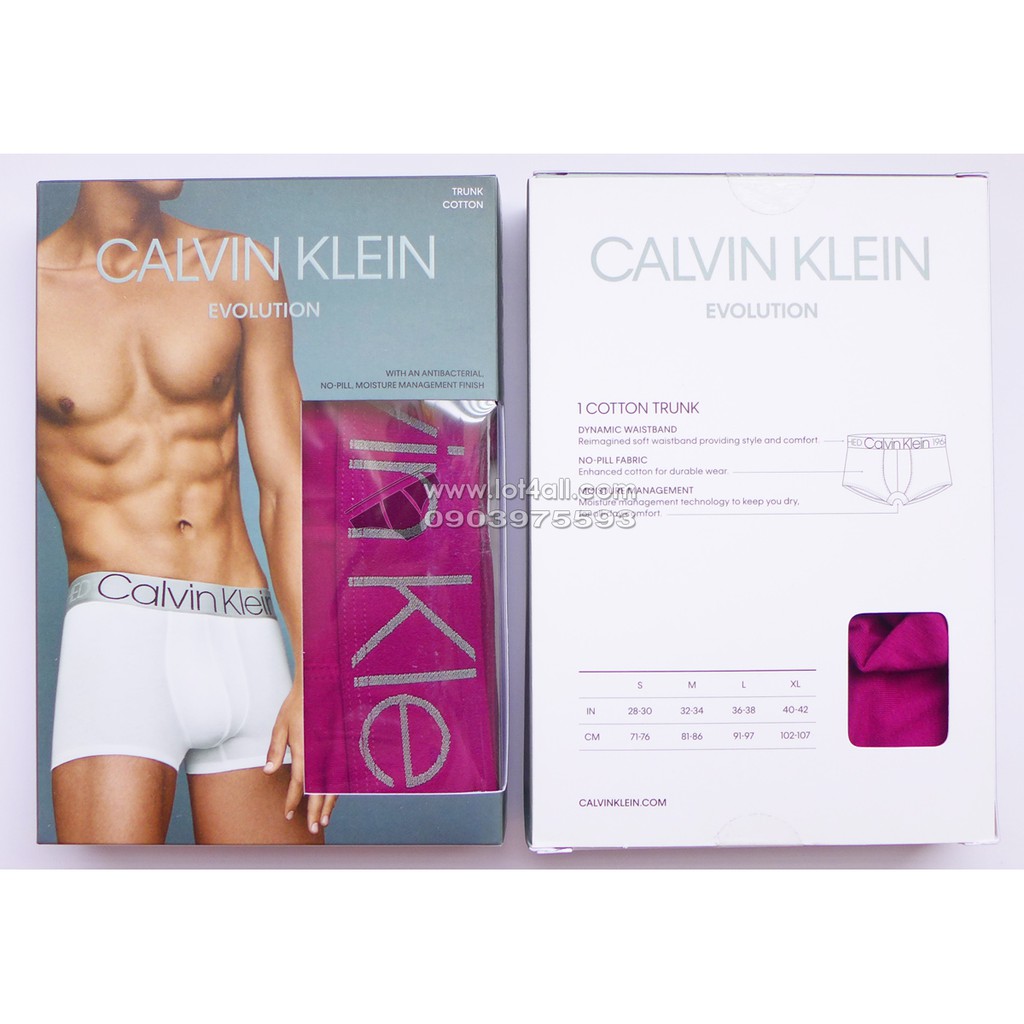 [CHÍNH HÃNG] Quần lót nam Calvin Klein NB1565 Evolution Cotton Trunk Magenta