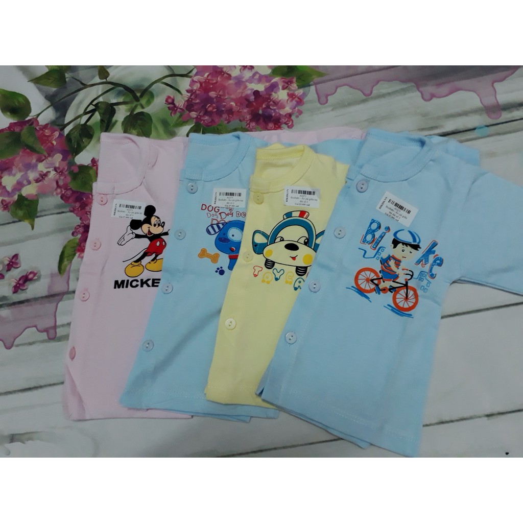 Bossbasi - Áo dài tay cài giữa cho bé 0-6M