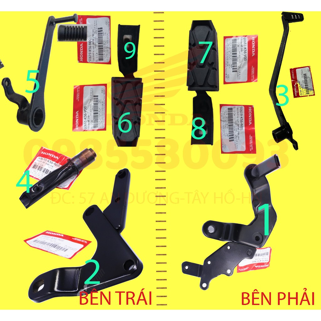 GÁC CHÂN TRƯỚC WINNER V1 CHÍNH HÃNG HONDA