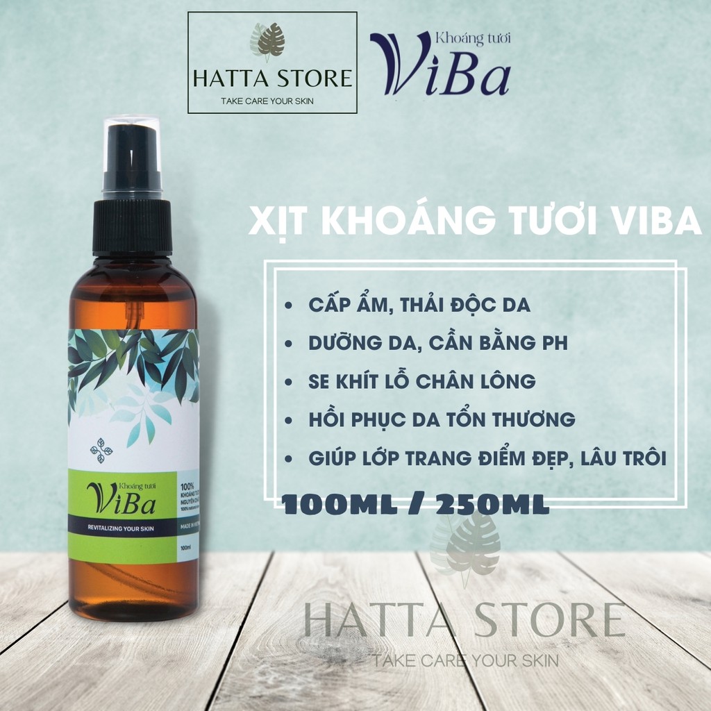 Xịt khoáng tươi VIBA 100ml -  cấp ẩm dưỡng ẩm, kiềm da dầu, thu nhỏ lỗ chân lông - HATTA STORE