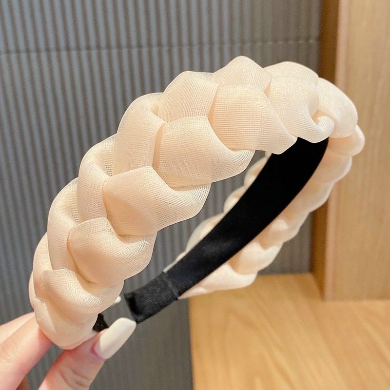 Bờm Tóc Tết Vải Lưới Siêu Xinh - Băng Đô Tết Vải Lưới Nữ Phong Cách Hàn Quốc