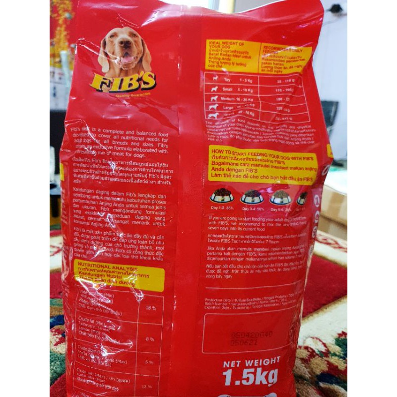 Thức ăn cho chó lớn FIBS 1,5kg