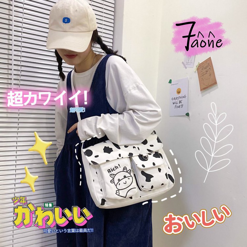 TÚI VẢI BÒ SỮA ĐEO CHÉO SIZE LỚN TOTE VẢI CANVAS ULZZANG ĐI HỌC ĐI CHƠI