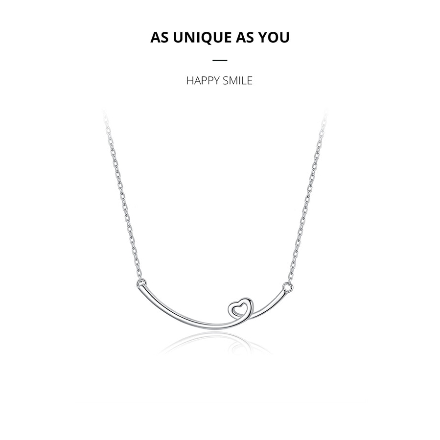 BAMOER Vòng cổ Bạc 925 Mặt Hình Trái Tim Thời Trang Cho Nữ Sn381