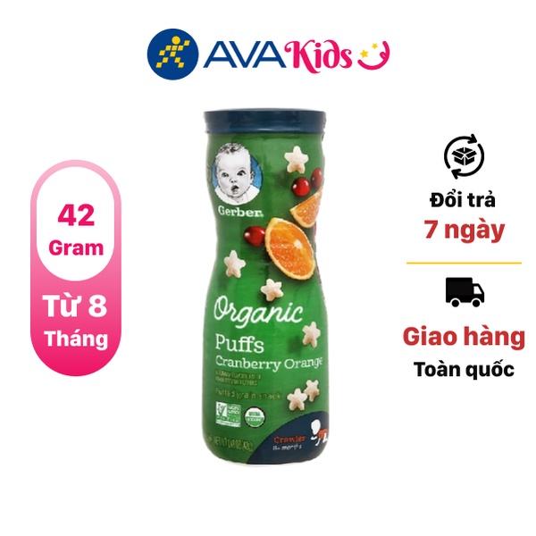 Bánh ăn dặm Gerber vị nam việt quất cam lon 42g (từ 8 tháng)