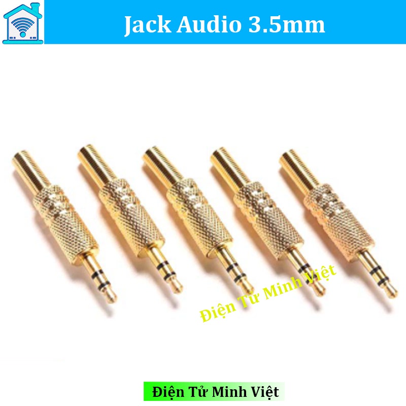 Jack Audio 3.5mm Kim Loại Màu Vàng Chân Hàn Jack Âm Thanh Chế Tai Nghe Loa Nghe Nhạc