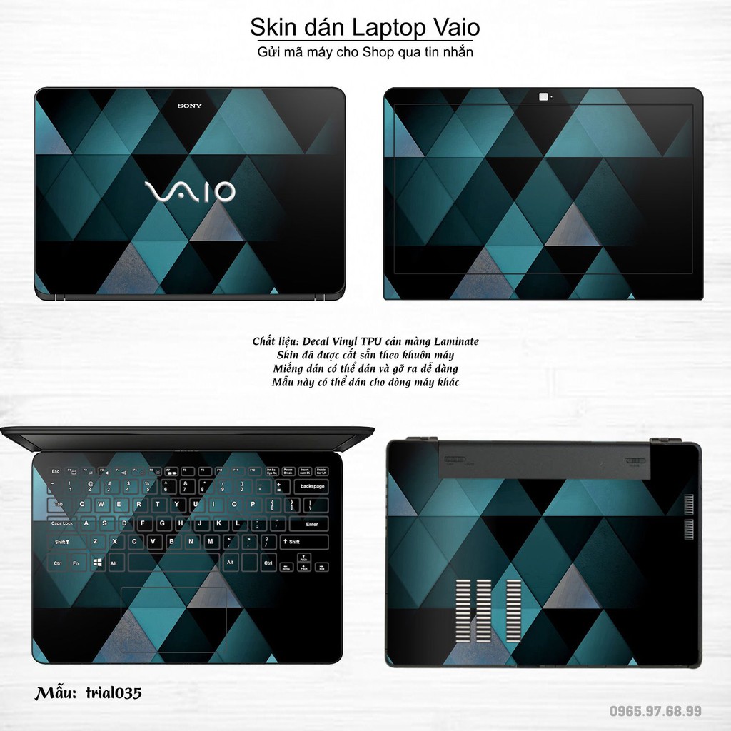 Skin dán Laptop Sony Vaio in hình Đa giác nhiều mẫu 6 (inbox mã máy cho Shop)