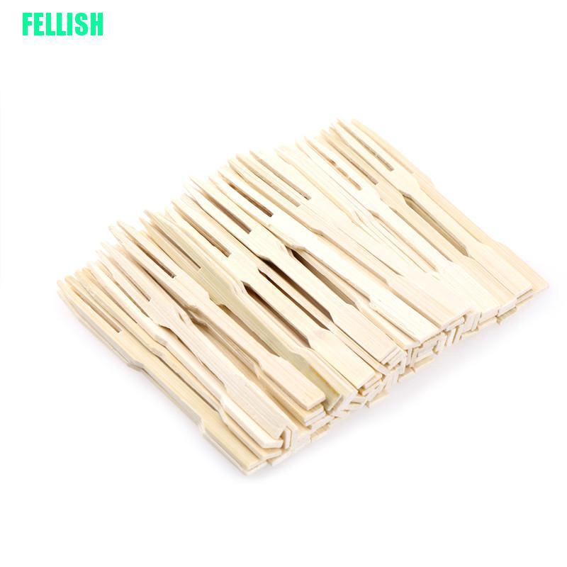 Bộ 80 Nĩa Ăn Trái Cây Bằng Gỗ Tre Dùng Một Lần