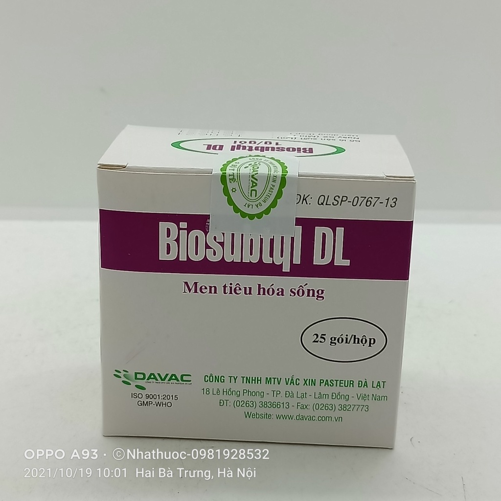 Men tiêu hóa sống Biosubtyl DL hộp 25 gói