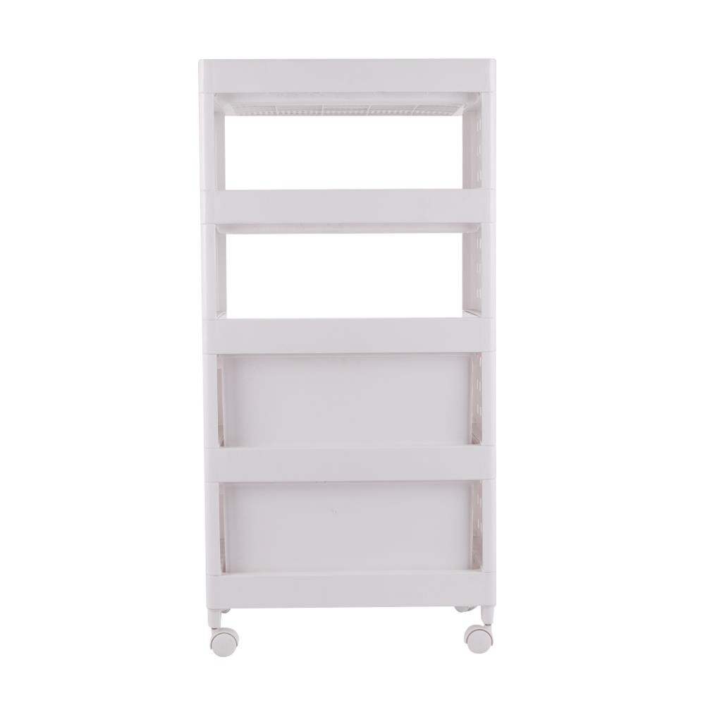 HomeBase API Kệ nhựa 4 tầng có 2 ngăn kéo Thái Lan W48xD30xH98 Cm Trắng