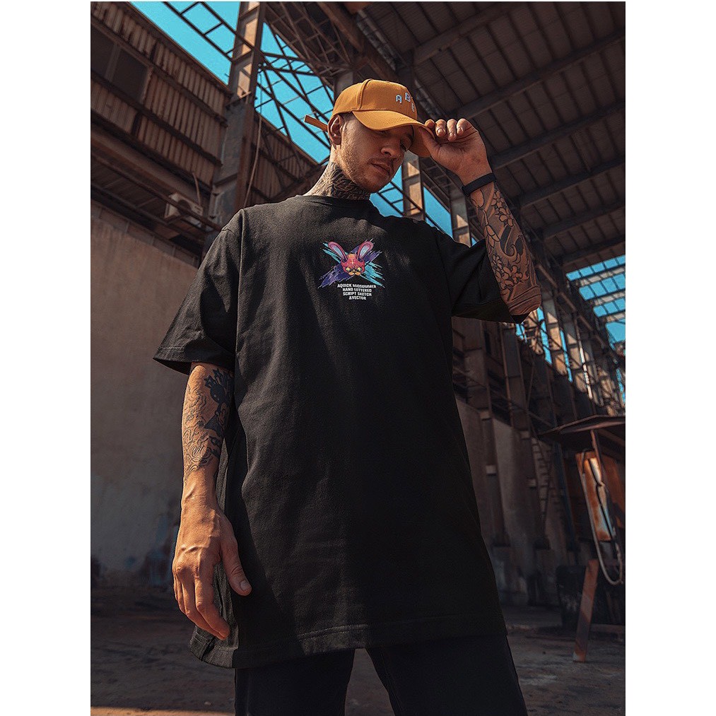 Áo Phông Tay Lỡ Dáng Rộng Unisex Hình Đầu Thỏ, Phong Cách Năng Động Trẻ Trung, Chất Thun Thoáng Mát, Hàng Shop | BigBuy360 - bigbuy360.vn