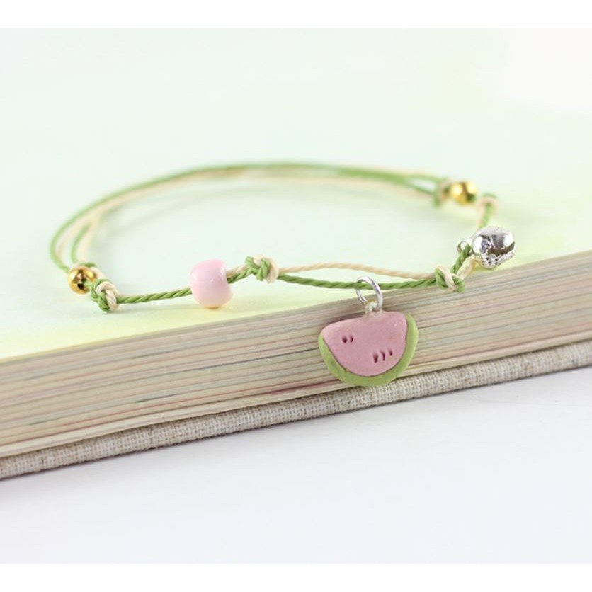 Vòng tay gốm cầu vồng, sao biển, trái cây, hoa quả