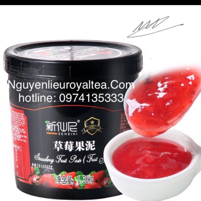Sốt dâu pha trà hoa quả trà sữa royaltea