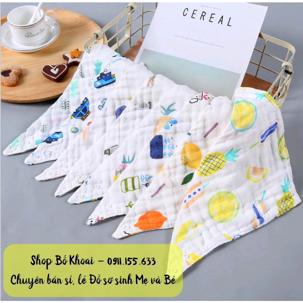 Yếm tam giác xô 6 lớp - Yếm xô Organic cho bé - Bố Khoai Store