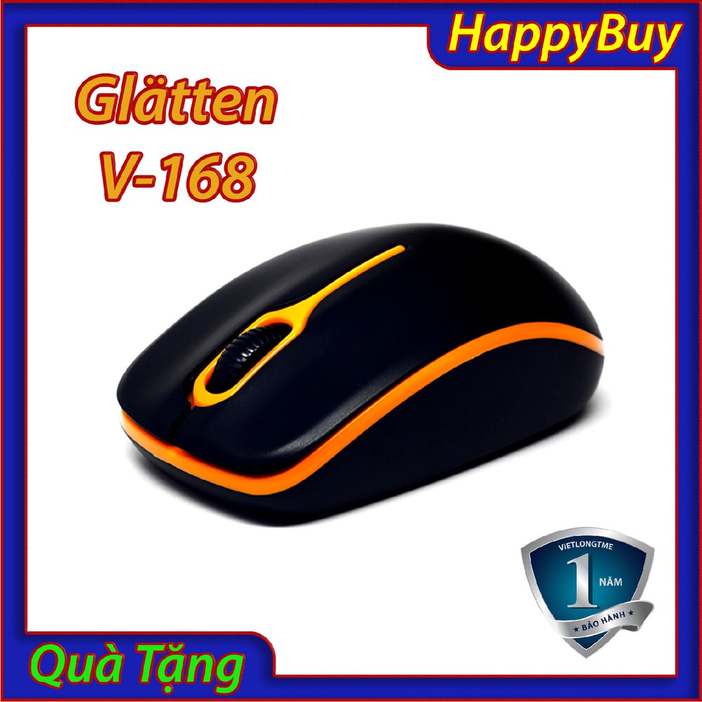 Chuột Không Dây Máy Tính Văn Phòng Glatten V-168 (Tặng Kèm Pin AA) - Bảo Hành 1 Năm