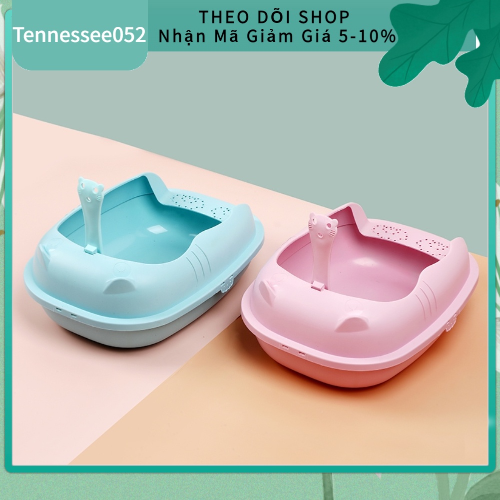 Chậu đựng cát vệ sinh cho mèo tặng xẻng xúc cát cho mèo kích thước S chống văng cát