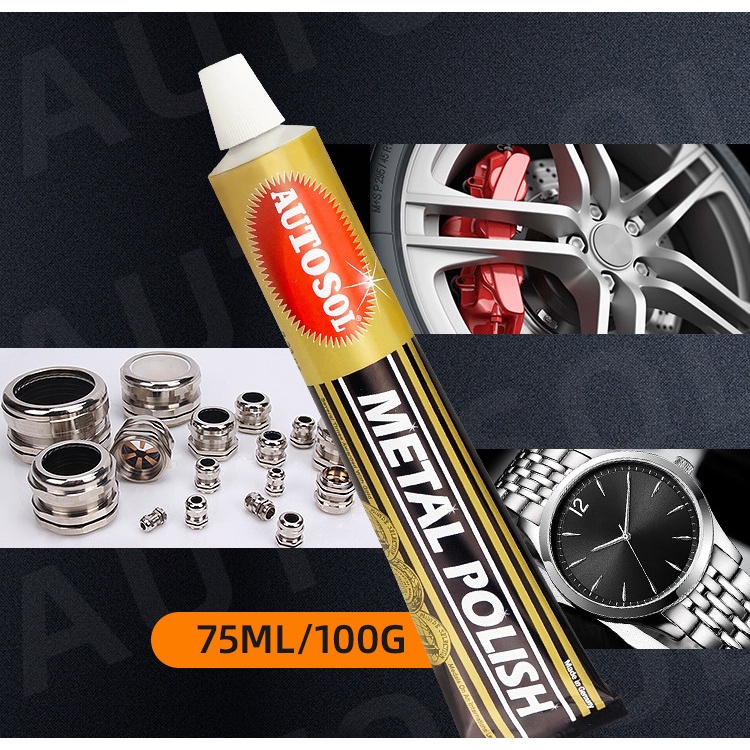 Autosol Metal Polish 75ml Chuyên Đánh Bóng Kim Loại, Inox ,Nhôm (Made in Germany) Tăng Khăn