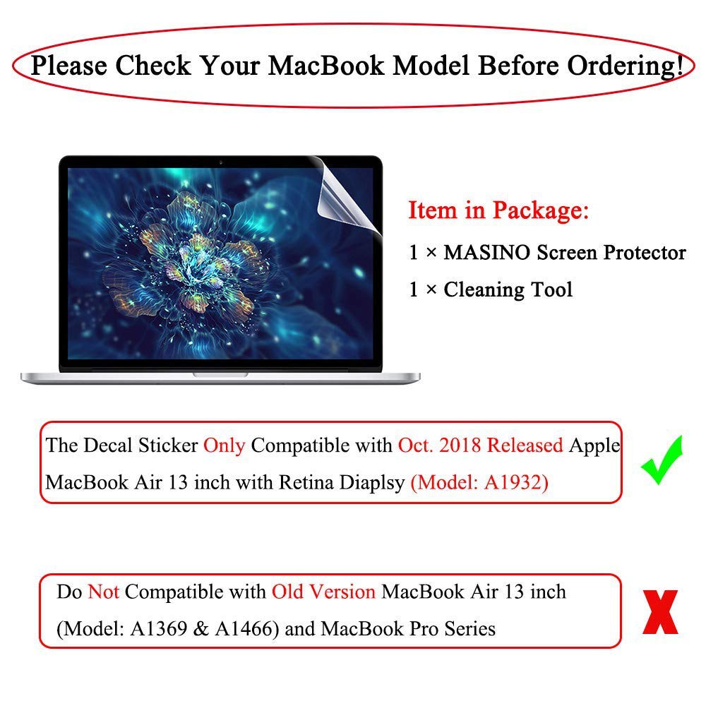 Miếng dán màn hình HD cho Macbook Air 13"(2018-2021) Model A1932, A2179 , A2337 | WebRaoVat - webraovat.net.vn