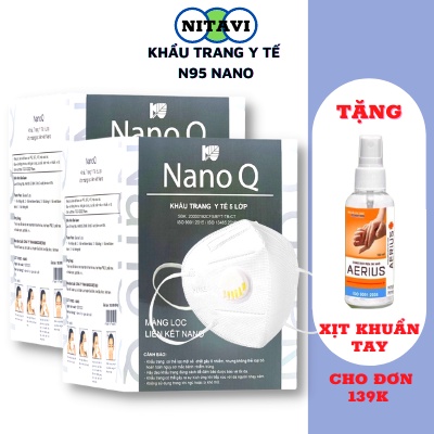 Khẩu trang N95 y tế có van thở Nano Q 5 lớp kháng khuẩn, chống bụi mịn , dùng nhiều lần chính hãng