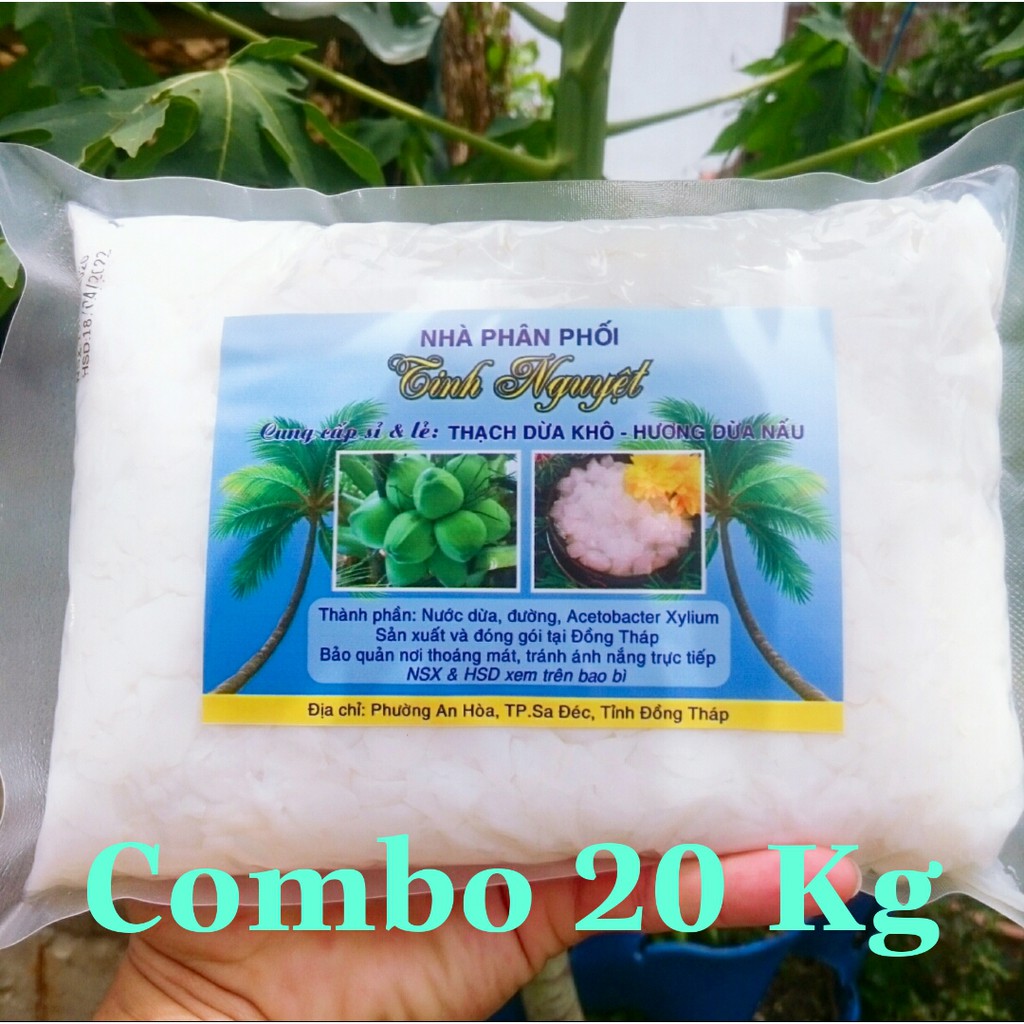 Combo 20 kí Thạch dừa thô (kèm hương dừa tự chọn)