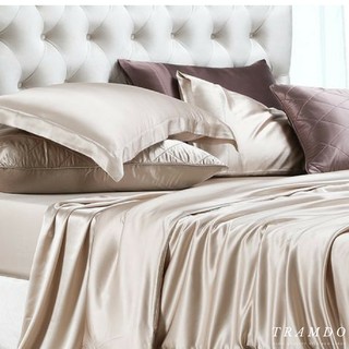 Bộ vỏ chăn ga gối phi lụa 5 món cao cấp mát lạnh lan bedding màu bạc