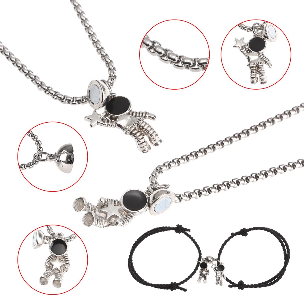 1/2/4 Vòng Cổ/ Vòng Tay Cho Những Người Yêu Thích Phi Hành Gia Phong Cách Punk Unisex