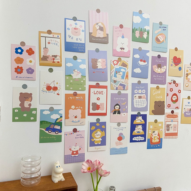 Set 30 Thẻ Giấy Treo Tường Trang Trí Phòng Ký Túc Xá