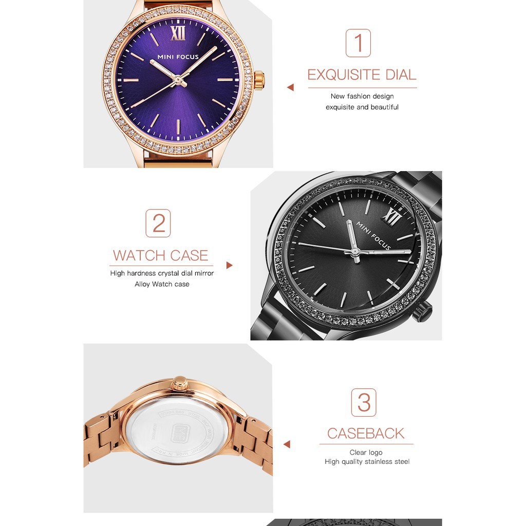 ĐỒNG HỒ NỮ MINI FOCUS 0043L DÂY THÉP CHÍNH HÃNG,MẶT TRÒN VIỀN ĐÍNH ĐÁ SANG TRỌNG Bán lẻ giá sỉ