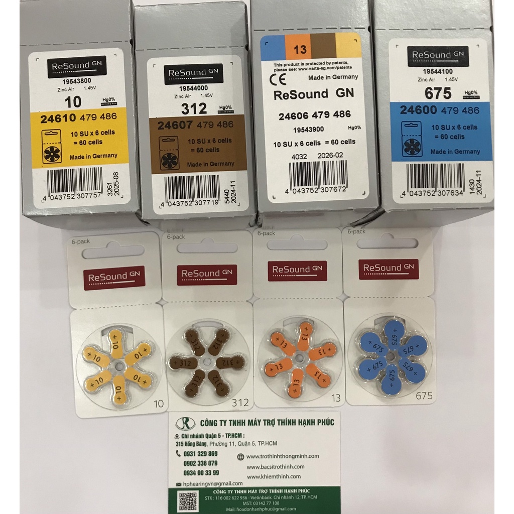 PIN MÁY TRỢ THÍNH SIZE 13 - CAM KẾT CHÍNH HÃNG ĐỨC