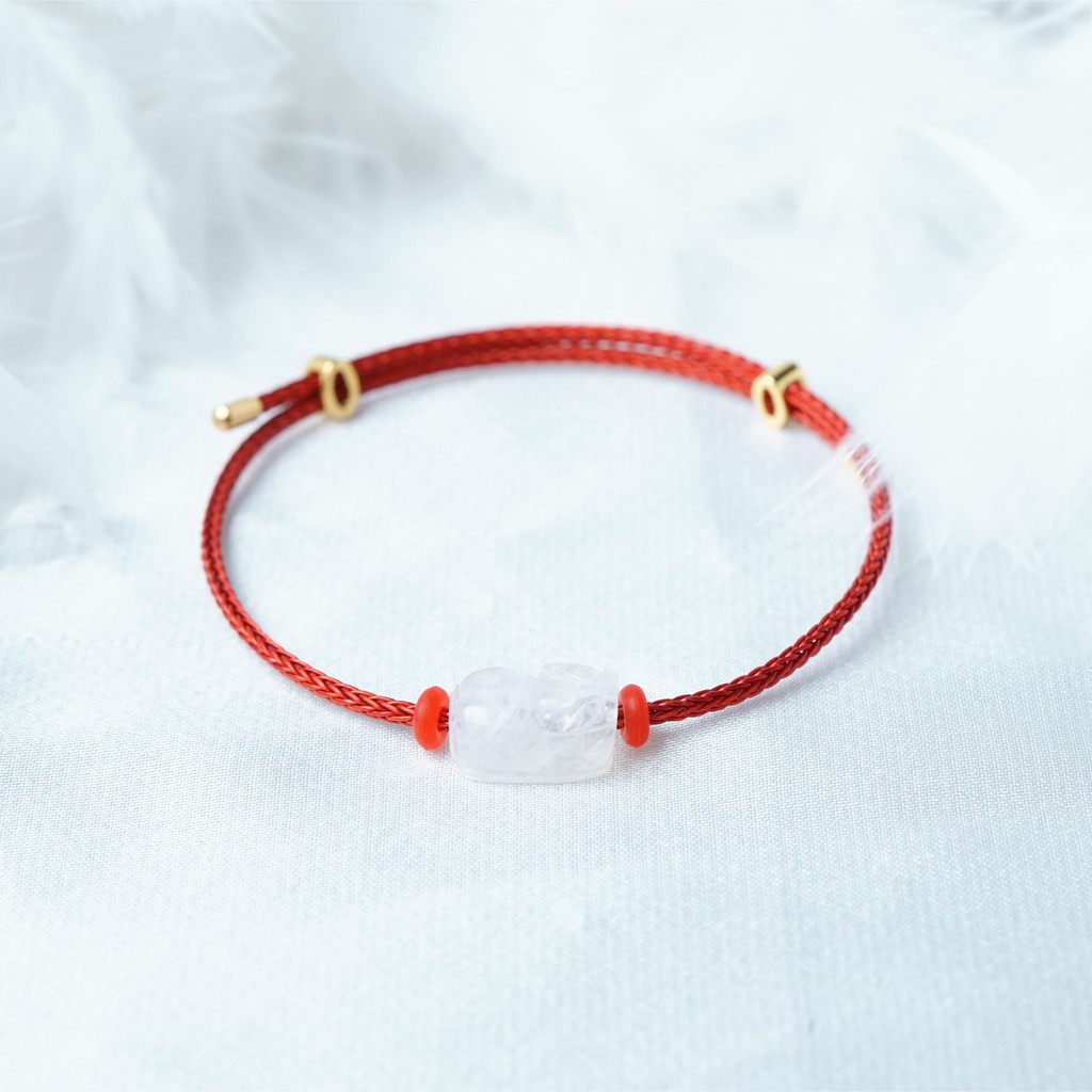 QMJ Vòng tay phong thủy mix charm ông tỳ hưu đá Q416