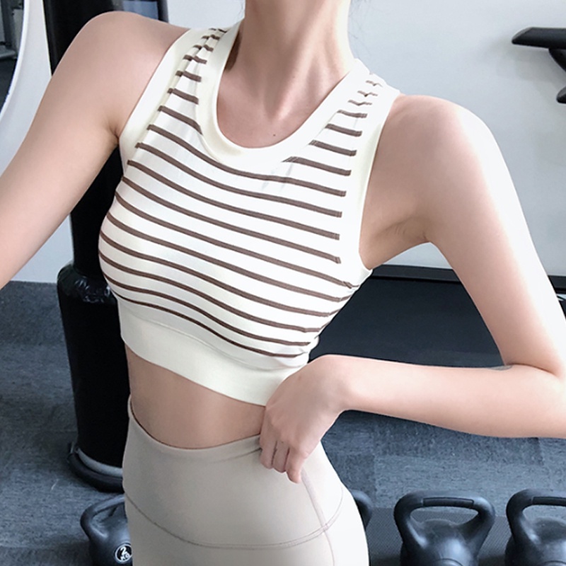 Áo ngực thể thao kẻ sọc chống sốc thời trang năng động