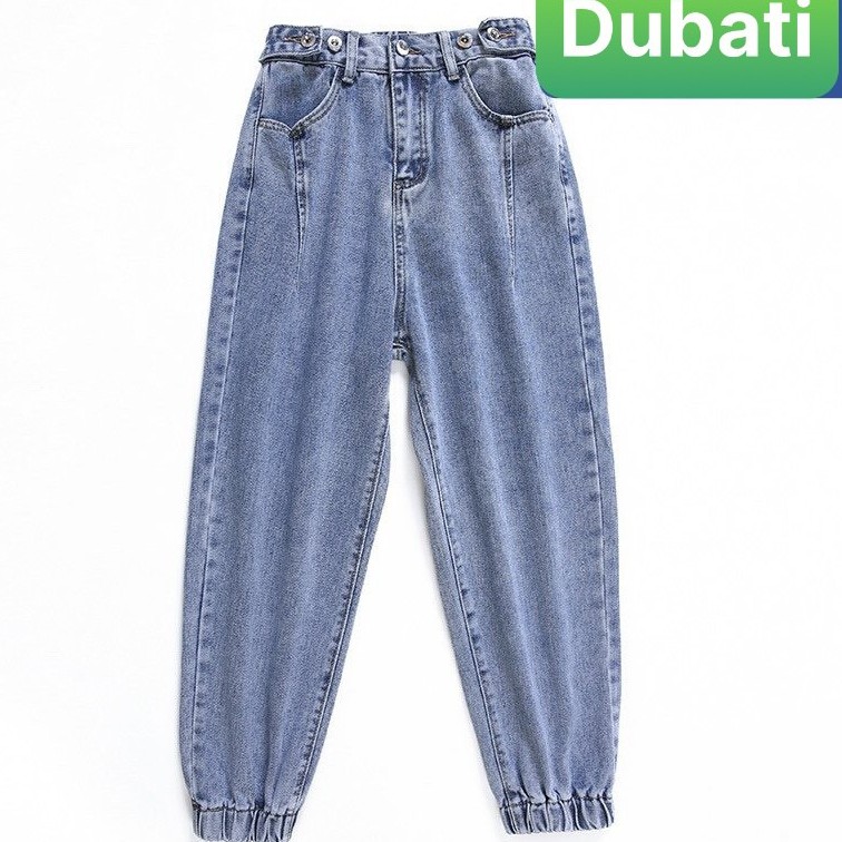 QUẦN BAGGY JEAN NỮ CHẤT BÒ LƯNG THUN XANH TÚM GẤU CO GIÃN  CAO CẤP DB-335 DUBATI FASHION | BigBuy360 - bigbuy360.vn