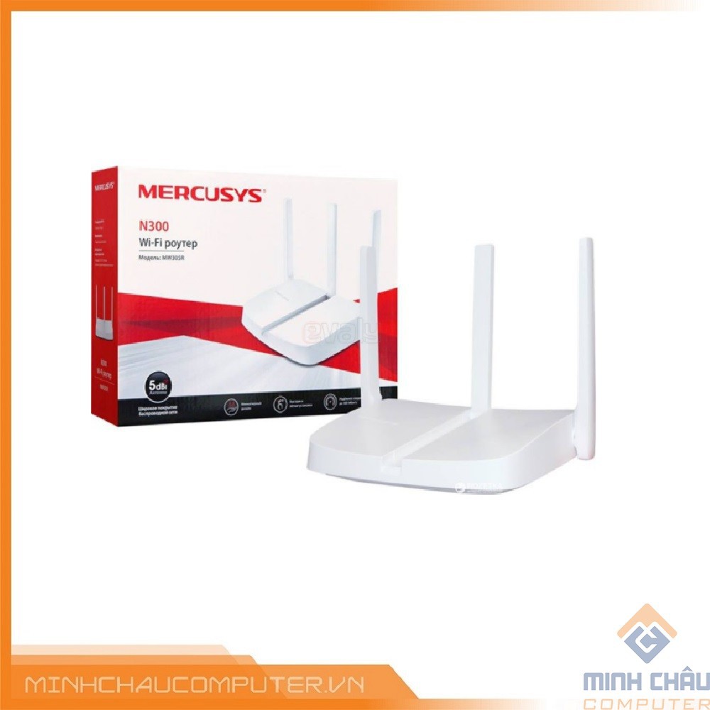 Bộ phát kiêm kích sóng wifi Mercusys MW 305R V3 300MB 03 râu - hàng chính hãng