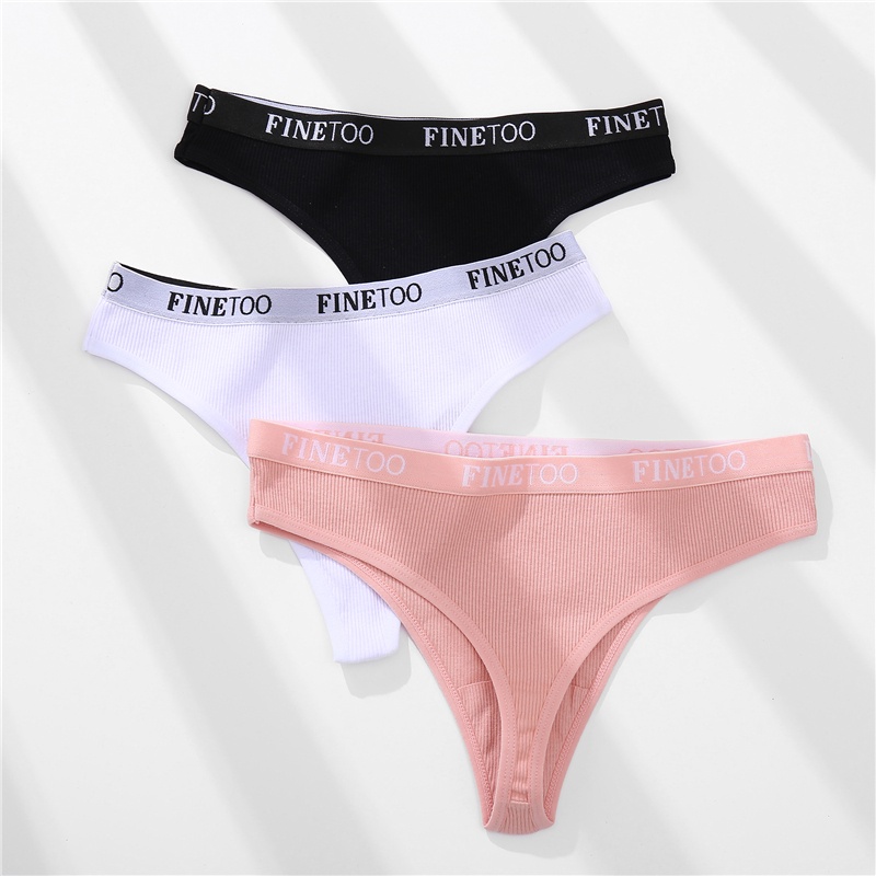 Quần lót lọt khe CUTEBYTE chất vải cotton in chữ thời trang quyến rũ cho nữ M-XL