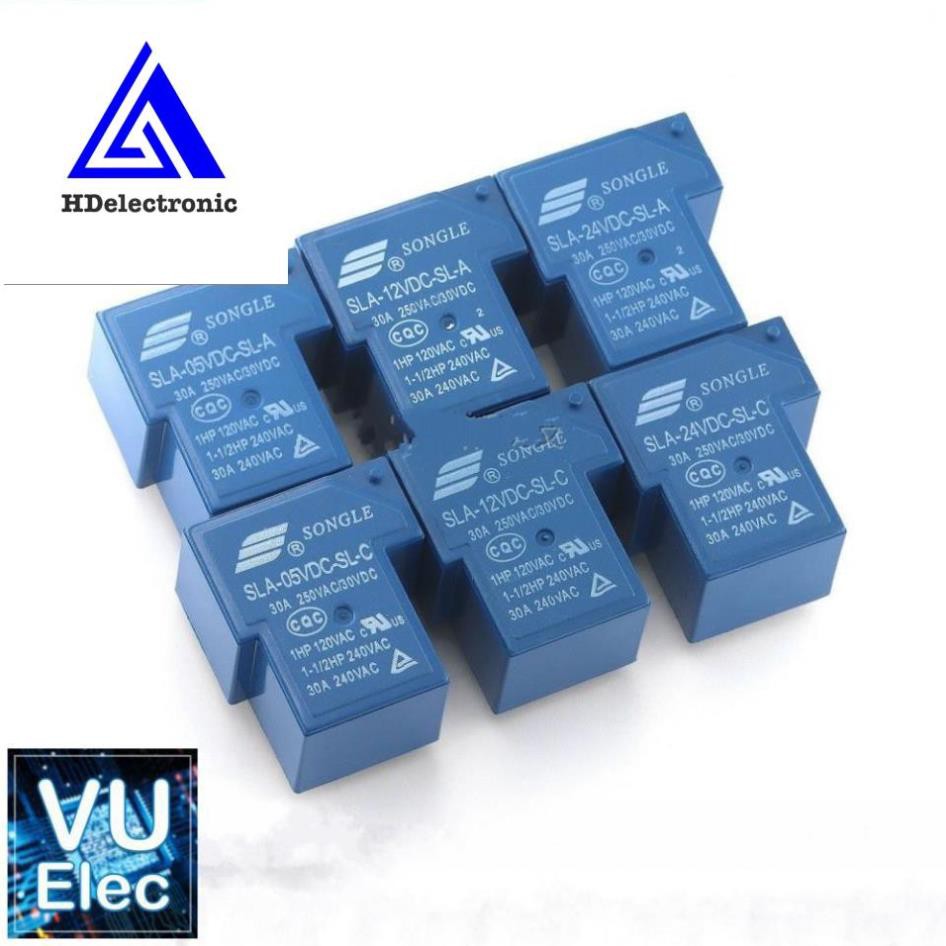 Relay Songle SLA 30A 5V / 12V / 24V / 48V (hàng chất lượng ) 5,6 chân